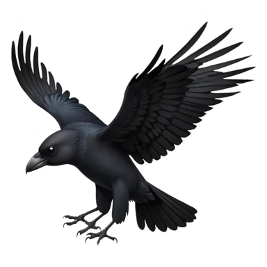 a crow starting to take off sticker