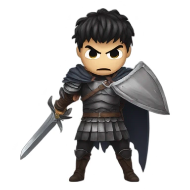 angry berserk guts carrying a huge sword on his shoulder sticker