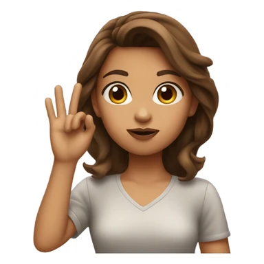 Brown haired girl blowing a kiss sticker