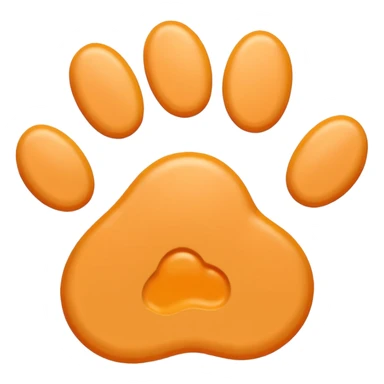 a very light pale pastel yellowy orange pawprint sticker