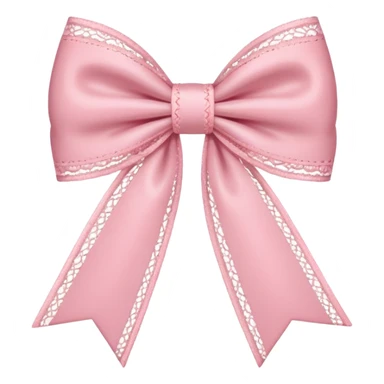 coquette style pink bow, soft and romantic, pastel pink, lace details, emoji size, no text sticker