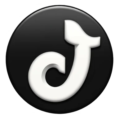 fais moi le logo tiktok en brillant stp noir et blanc sticker