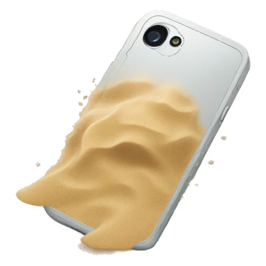 A phone with sand falling out of it sticker