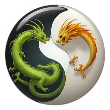 Dragon femelle et mâle ying yang sticker