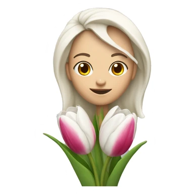Uma tulipa branca com asas  sticker