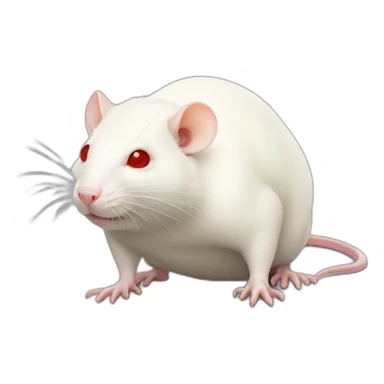 Fat Albino Rat With Red Eyes Full Body sticker