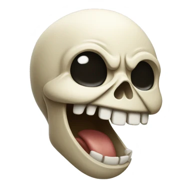crying laughing skull flushed face sticker