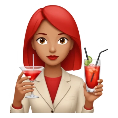 I want a intense red girl with an iqos in one hand and a cocktail in the other sticker