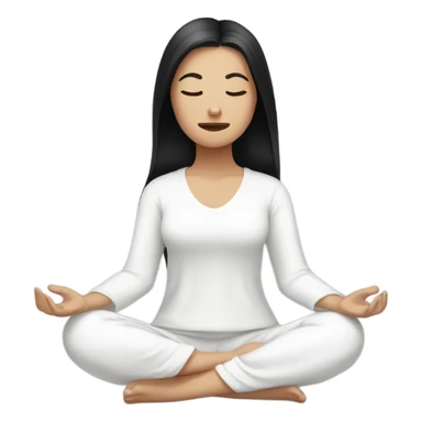 teen white girl with black hair meditating sticker