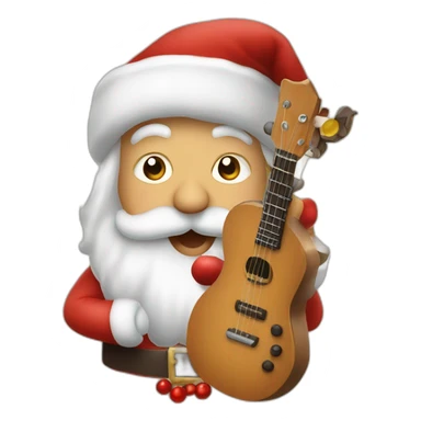 babbo natale felice che suona la chitarra sticker