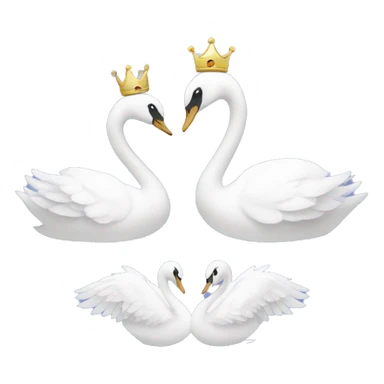 Swan with another swan and some crowns for them sticker