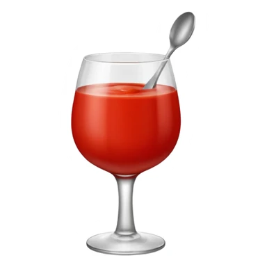 tomato puree in a glass glass transparent with spoon sticker