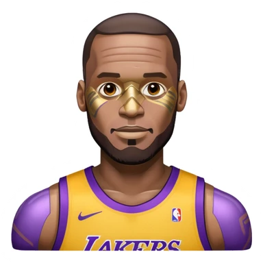 Lebron James as a half robot/cyborg AI but still keep lakers and make him look friendly sticker