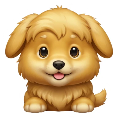 glossy golden puppy sticker
