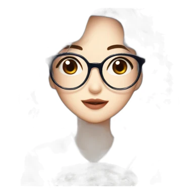 A girl with wave hair and glasses who livres k-drama eating a ramen with hashi sticker