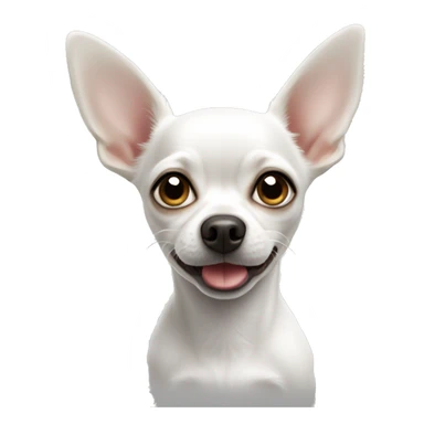A white Chihuahua dog, with its ear down sticker