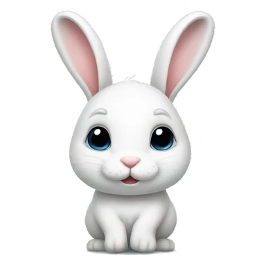 Cute little White bunny with a question mark above her bunny head sticker
