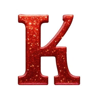 Red glittering letter I sticker