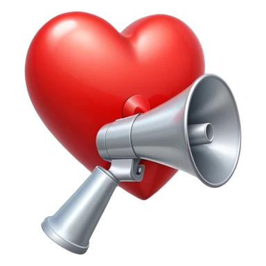 Huge Red heart with a megaphone sticker