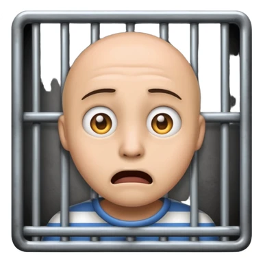 staunendes Emoji im Gefängnis sticker