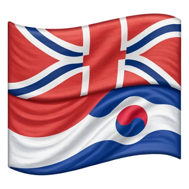 Half england half south Korea flag sticker