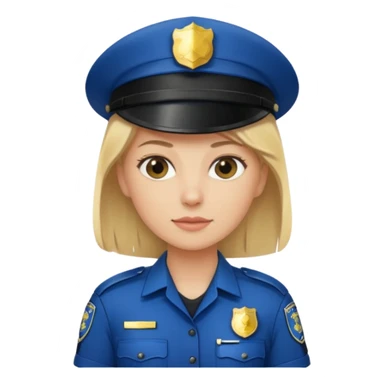 female police officer without a hat sticker
