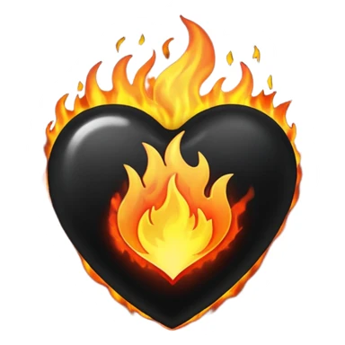 black heart on fire sticker