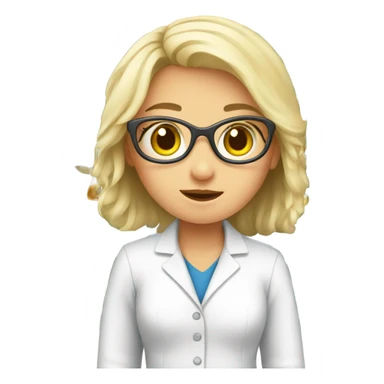 European girl in the laboratory sticker