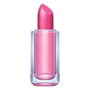 A glossy pink lipstick with a crystal-clear casing. sticker