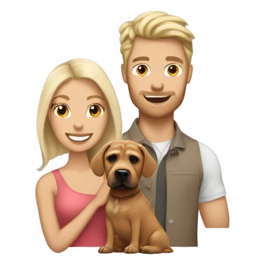 Tanned Blonde woman and tanned blonde man with white dachshund and chocolate shar pei  sticker