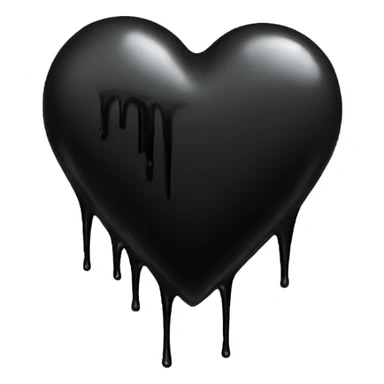 Black dripping heart  sticker