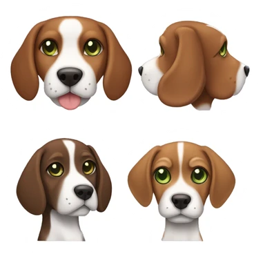 Dark brown tabby cat with brown-green eyes with a tricolor beagle sticker