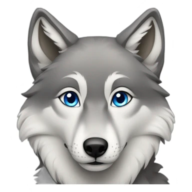 Female grey wolf blue eyes sticker