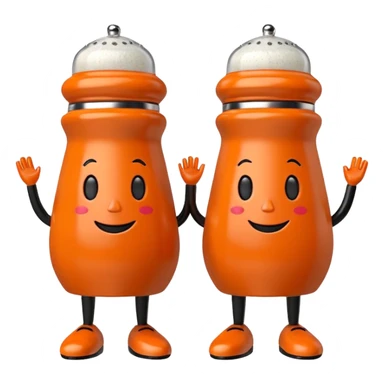 make a salt and pepper but make the pepper orange and make them both have legs and faces
 sticker