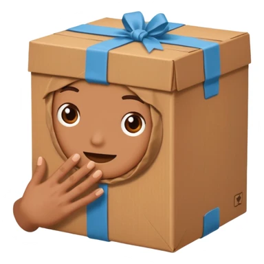 two hands giving box normal package sticker