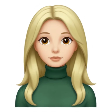 long hairedwoman in turtle neck sticker