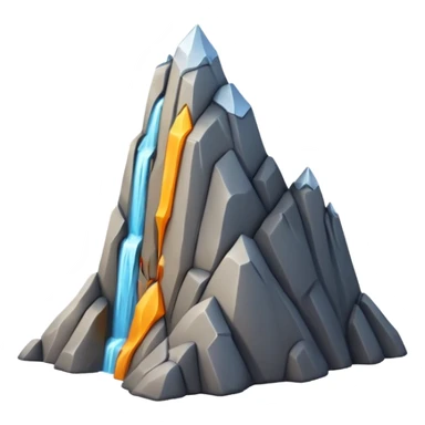 A 3D emoji of a steep rocky cliff in Apple style, with a sharp drop and jagged edges. Minimal, glossy, clean Apple-style rendering, isolated on white background.

 sticker
