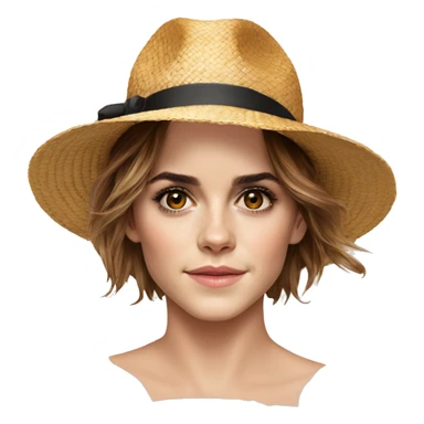 Emma Watson Avec un chapeau de paille  sticker