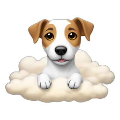 Un Jack Russel qui dort sur un nuage sticker
