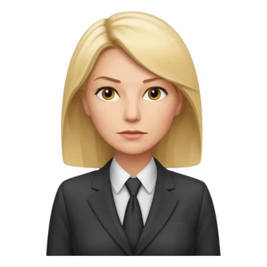 serious blond business woman in her forties in full suit sticker
