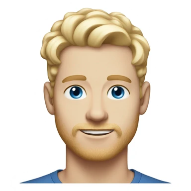 light curl blonde 30yo man blue eyed pale skin sticker