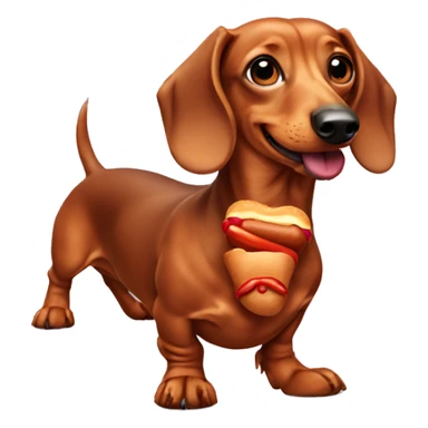 dachshund with hotdog sticker