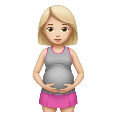 Pregnant girl wearing mini skirt and sport clothes sticker