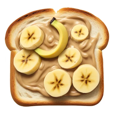Toasted bread with penut and banana slices on it sticker