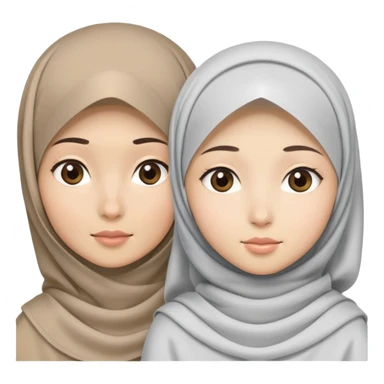 Hijab girl with an Christian Asian girl with veil  sticker