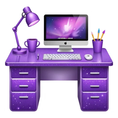 Purple Glitter office sticker