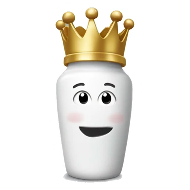 salt shaker wearing a gold crown sticker