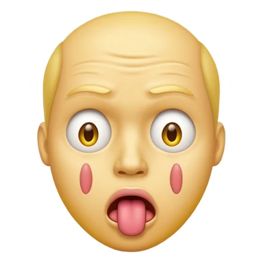 disappointed yellow face tongue sticker