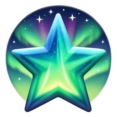 Northern lights star sticker