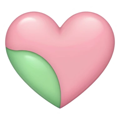 A half light green half light pink heart sticker